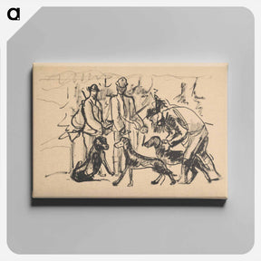 アートパネル-Hunters with dogs - アーノルド ピーター ワイズ クビンチャン Canvas.