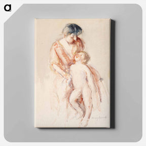 アートパネル-Woman with Nude Boy at Her Left
 - バーンズ・コレクション Canvas.