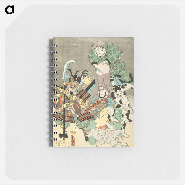 アートメモ帳-Actors as Ebisu, Fukurokuju, Benkei, Fox and Hunter in the Style of Ōtsu-e
 - 歌川 国貞 Memo.