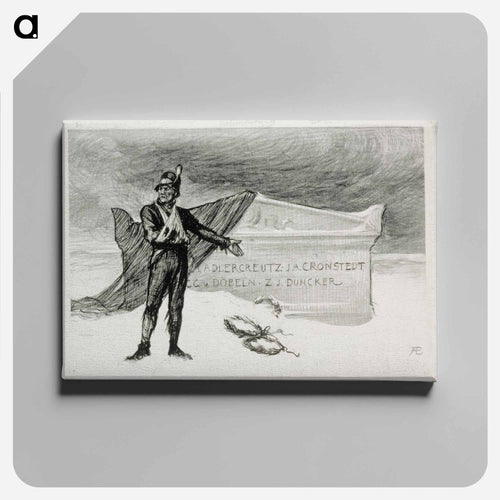 Vänrikin markkinamuisto -runon alkuvinjetti - Albert Edelfelt Canvas.