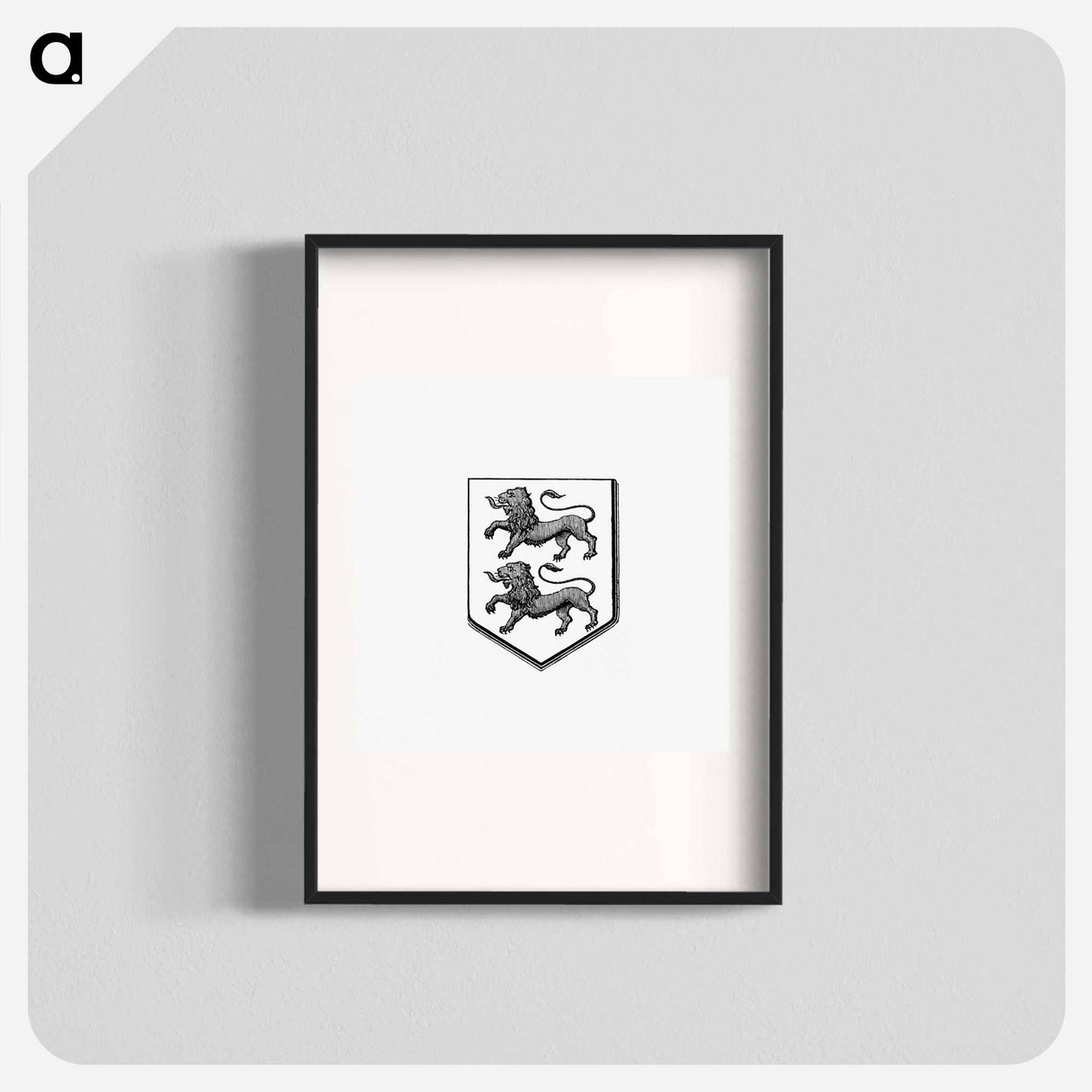 アートポスター-Heraldic Shield with Two Lions
 - 大英図書館 Poster.