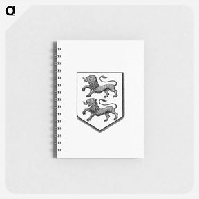 アートメモ帳-Heraldic Shield with Two Lions
 - 大英図書館 Memo.