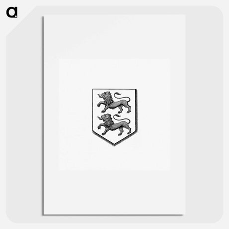 アートポスター-Heraldic Shield with Two Lions
 - 大英図書館 Poster.