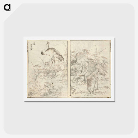 アートポストカード-Hokusai manga (kuvakirja), vol. vii by Katsushika Hokusai - 葛飾 北斎 Postcard.