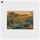 アートポストカード-Hokusai's Poem by Ariwara no Narihira - 葛飾 北斎 Postcard.