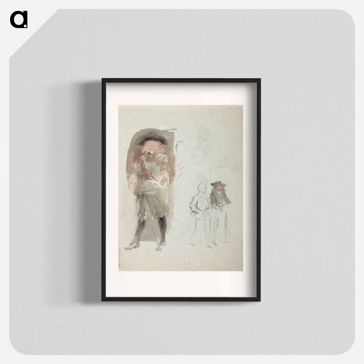 Mies 1600-luvun asussa ; kaksi miestä - アルバート エーデルフェルト Poster.