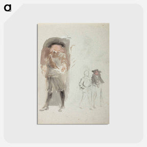 アートポストカード-Mies 1600-luvun asussa ; kaksi miestä - アルバート エーデルフェルト Postcard.