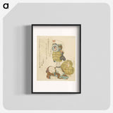 アートポスター-Hokusai's Daikoku Lifting Rice Bales, with Chickens - 葛飾 北斎 Poster.