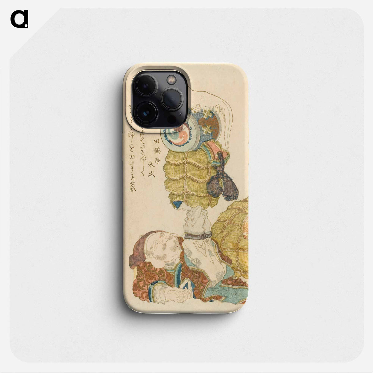 Hokusai's Daikoku Lifting Rice Bales, with Chickens - Katsushika Hokusai Phone Case.