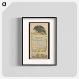 Kalenderblad voor maart 1914 met een kraai - テオ ヴァン ホイテマ Poster.