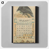 Kalenderblad voor maart 1914 met een kraai - テオ ヴァン ホイテマ Canvas.