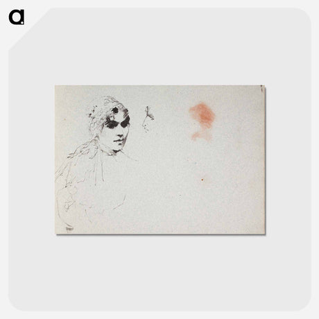 アートポストカード-Huivipäinen nainen, mahdollisesti espanjalainen - アルバート エーデルフェルト Postcard.