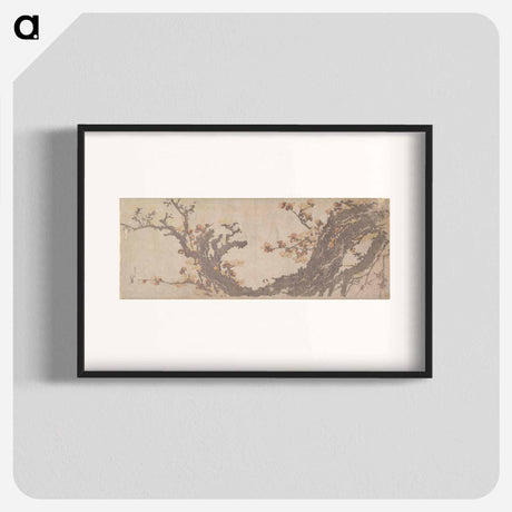 アートポスター-Hokusai's Ancient Plum Tree in Bloom - 葛飾 北斎 Poster.