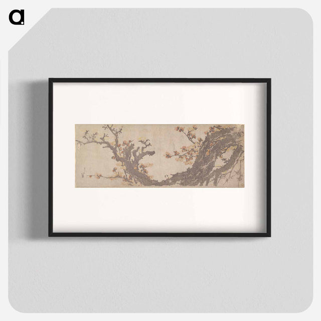 アートポスター-Hokusai's Ancient Plum Tree in Bloom - 葛飾 北斎 Poster.