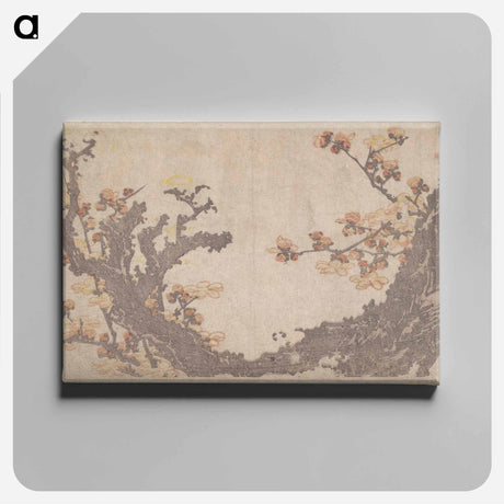 アートパネル-Hokusai's Ancient Plum Tree in Bloom - 葛飾 北斎 Canvas.