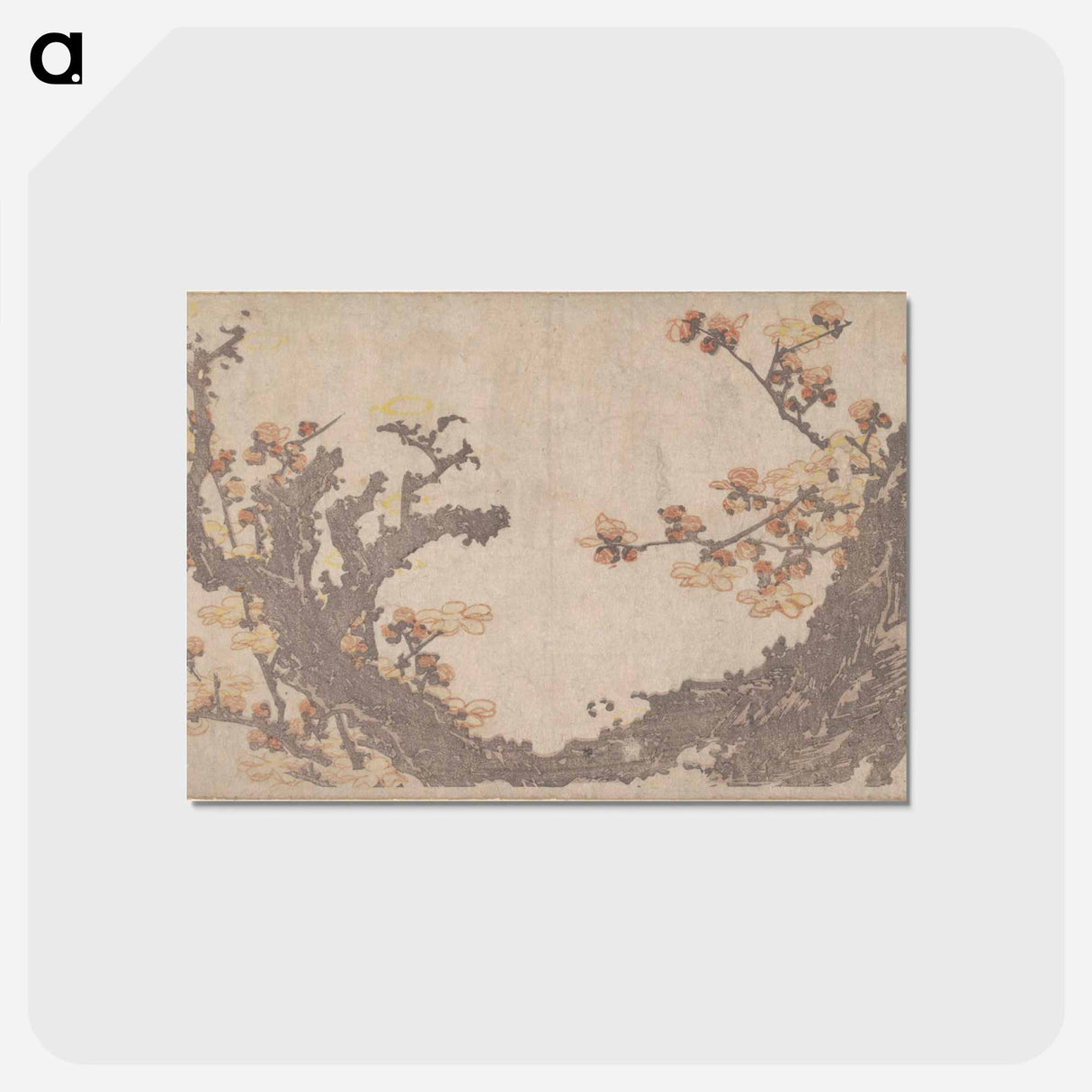 アートポストカード-Hokusai's Ancient Plum Tree in Bloom - 葛飾 北斎 Postcard.