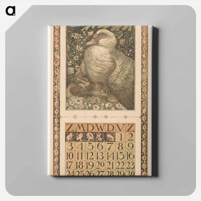 アートパネル-Kalenderblad juni met eend met jongen - テオ ヴァン ホイテマ Canvas.