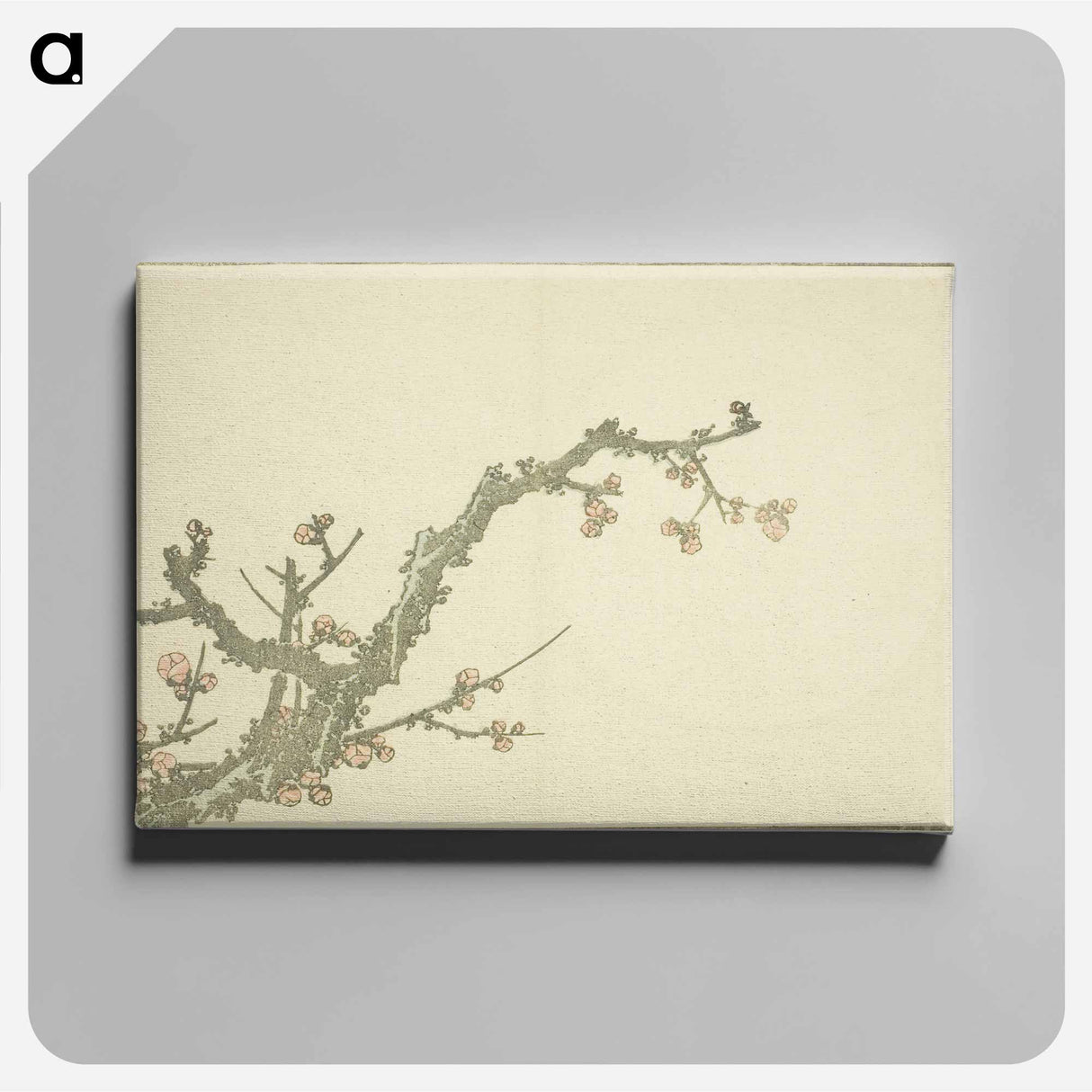 アートパネル-Hokusai's Blooming Plum Tree - 葛飾 北斎 Canvas.