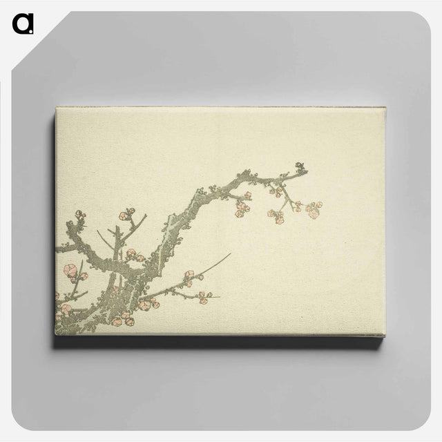 アートパネル-Hokusai's Blooming Plum Tree - 葛飾 北斎 Canvas.