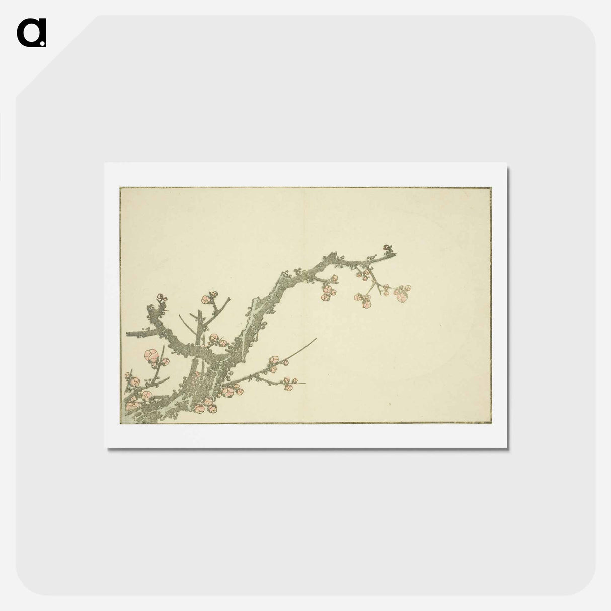 アートポストカード-Hokusai's Blooming Plum Tree - 葛飾 北斎 Postcard.