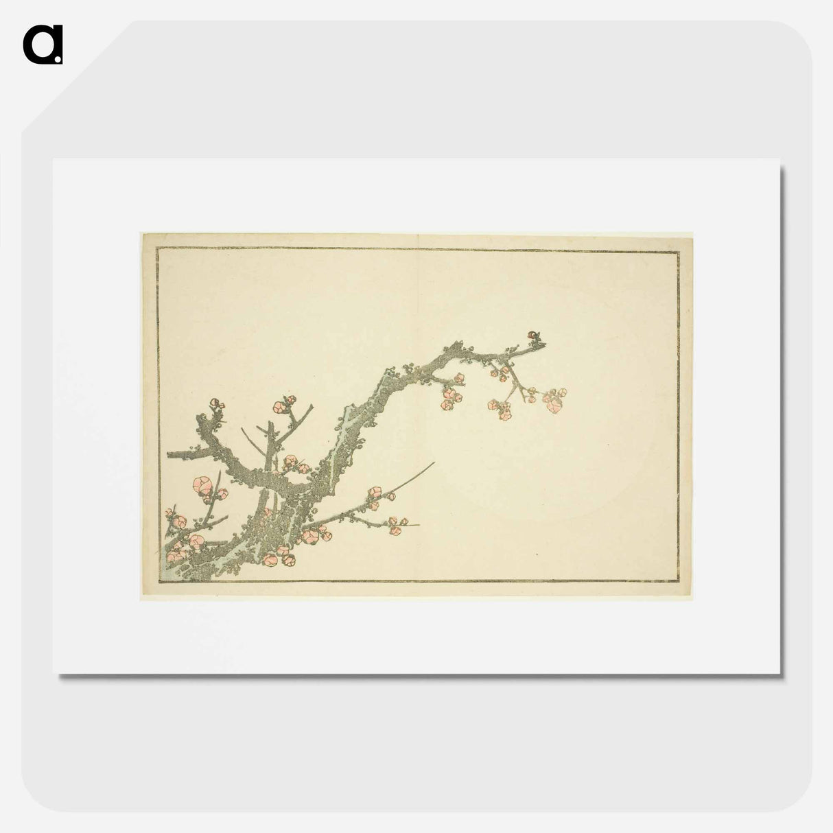 Hokusai's Blooming Plum Tree - 葛飾 北斎 Poster.