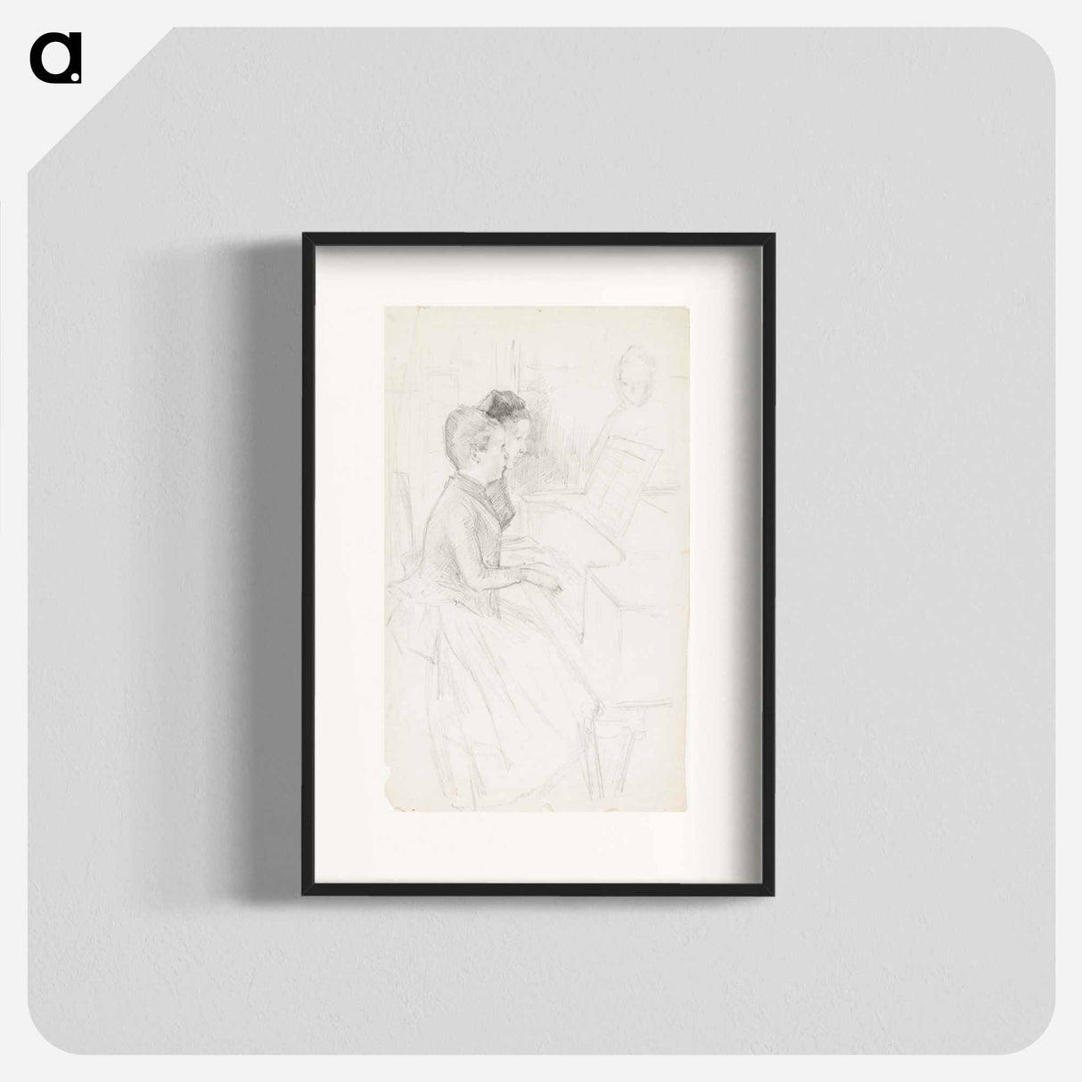 Kaksi tyttöä pianon ääressä - アルバート エーデルフェルト Poster.