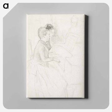 Kaksi tyttöä pianon ääressä - アルバート エーデルフェルト Canvas.