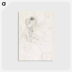 アートポストカード-Kaksi tyttöä pianon ääressä - アルバート エーデルフェルト Postcard.
