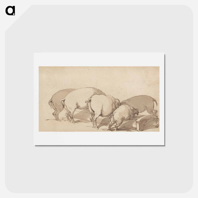アートポストカード-Pigs at a Trough
 - イェール大学アートギャラリー Postcard.