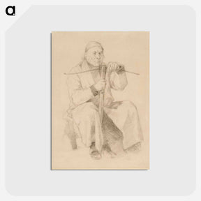 アートポストカード-Istuva vanhus, käsissään varsijousi - アルバート エーデルフェルト Postcard.