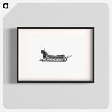 アートポスター-Sleigh Etching Illustration
 - 大英図書館 Poster.