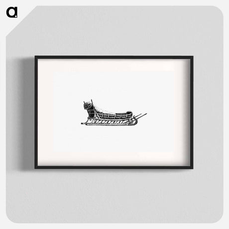 アートポスター-Sleigh Etching Illustration
 - 大英図書館 Poster.