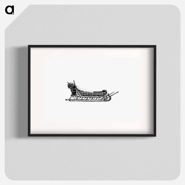 アートポスター-Sleigh Etching Illustration
 - 大英図書館 Poster.