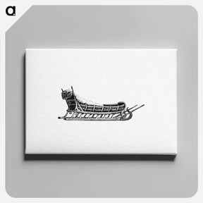 アートパネル-Sleigh Etching Illustration
 - 大英図書館 Canvas.