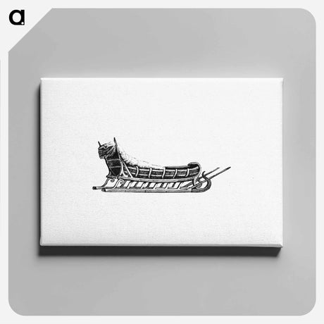 アートパネル-Sleigh Etching Illustration
 - 大英図書館 Canvas.