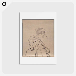 アートポストカード-Japanese woman, Album of Sketches - 葛飾 北斎 Postcard.