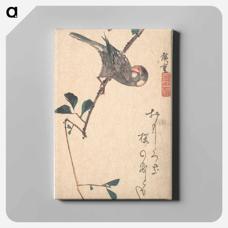 アートパネル-Purple Magnolia and Hornbill
 - 歌川 広重 Canvas.
