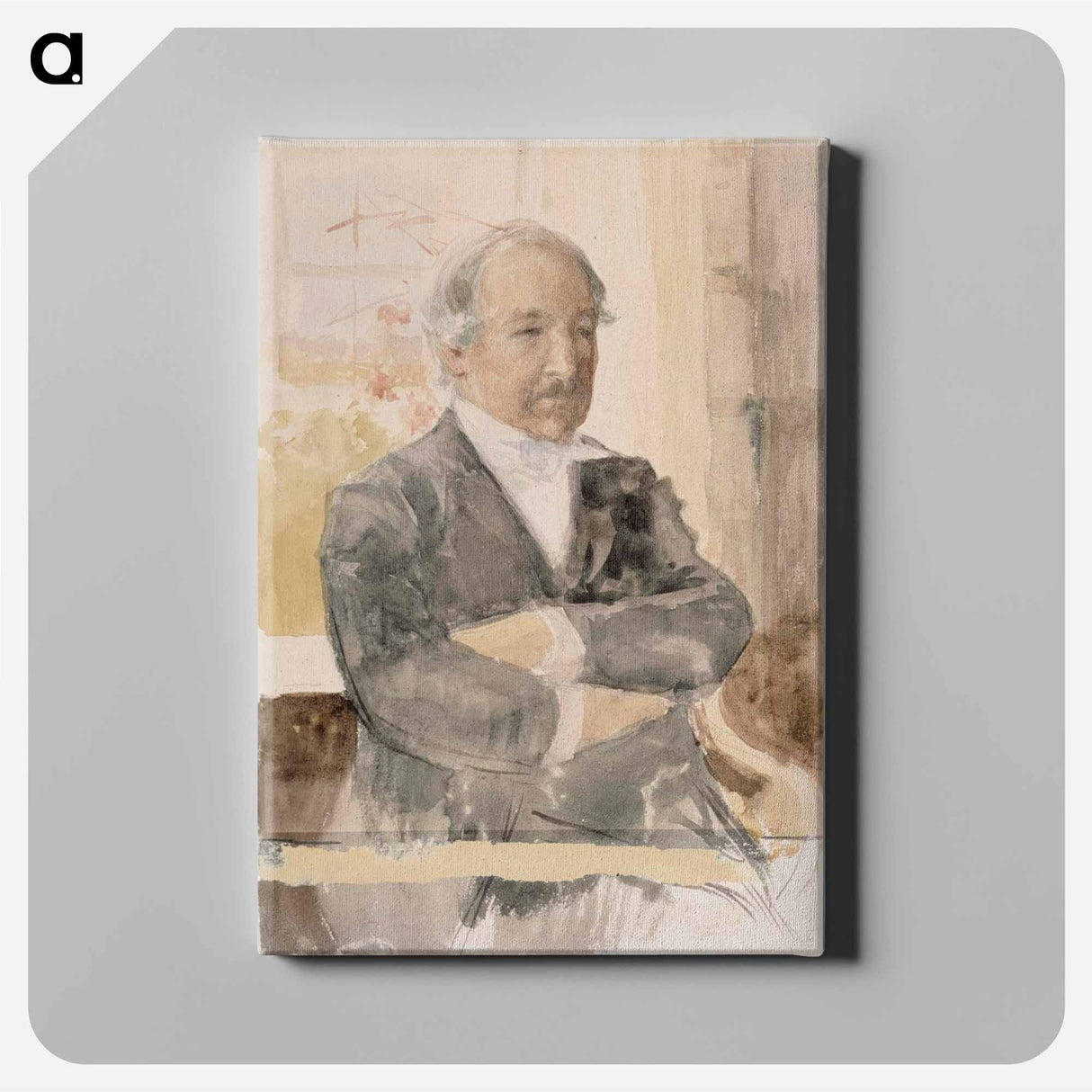 Sketch for the portrait of Zacharias Topelius - アルバート エーデルフェルト Canvas.