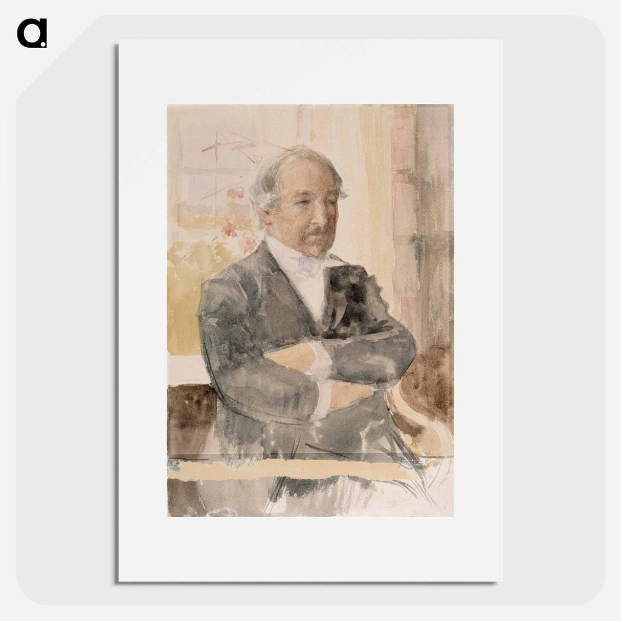 Sketch for the portrait of Zacharias Topelius - アルバート エーデルフェルト Poster.