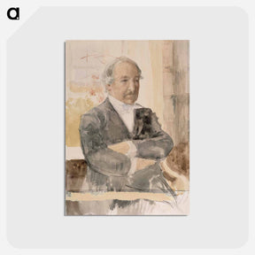 アートポストカード-Sketch for the portrait of Zacharias Topelius - アルバート エーデルフェルト Postcard.