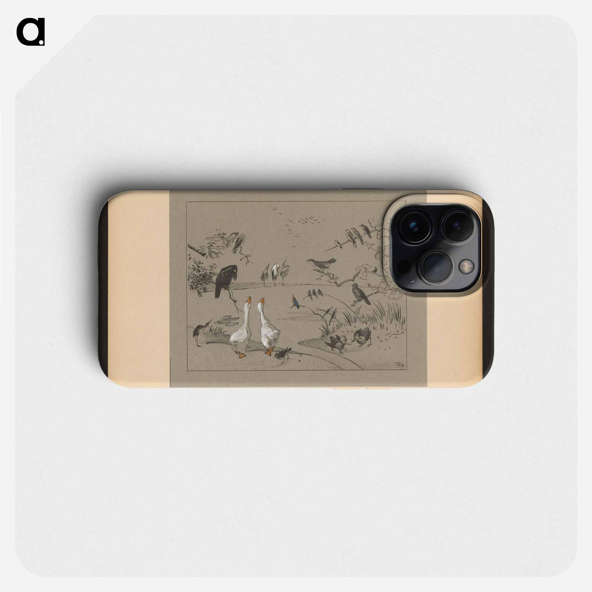 Verschillende vogelsoorten rond een vijver - テオ ヴァン ホイテマ Phone Case.