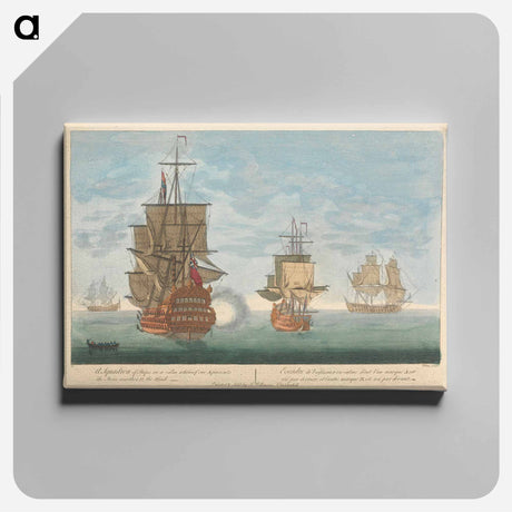 アートパネル-A Squadron of Ships in a calm where of one, A. presents the Stern, another B. the Head
 - イェール大学アートギャラリー Canvas.