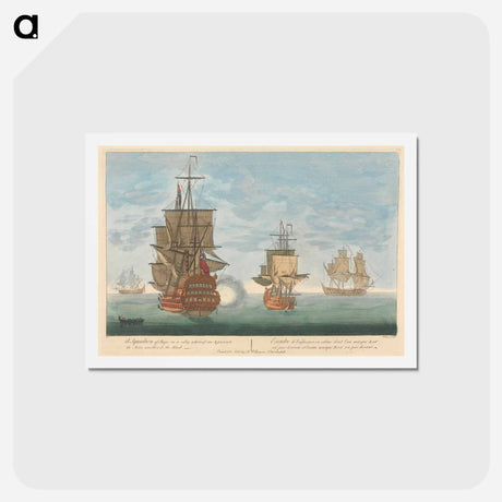 アートポストカード-A Squadron of Ships in a calm where of one, A. presents the Stern, another B. the Head
 - イェール大学アートギャラリー Postcard.
