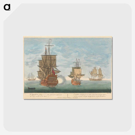 アートポストカード-A Squadron of Ships in a calm where of one, A. presents the Stern, another B. the Head
 - イェール大学アートギャラリー Postcard.