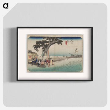 Travelers Resting by a Fire
 - 歌川 広重 Poster.