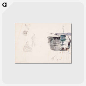 アートポストカード-Luonnos maalaukseen kööpenhaminan ankkuripaikalta - アルバート エーデルフェルト Postcard.