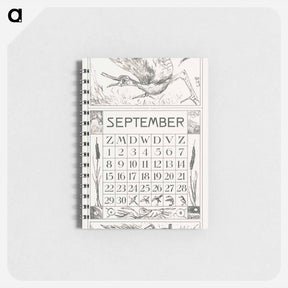 アートメモ帳-Kalenderblad september met aangeschoten vogel - テオ ヴァン ホイテマ Memo.