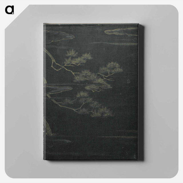アートパネル-Mountain teahouse from the mist of sandara - 葛飾 北斎 Canvas.