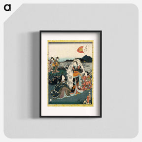アートポスター-Murasaki Shikibu in Hiding, from the Tale of Genji chapter, "Night Plum"
 - 歌川 国貞 Poster.
