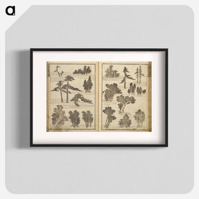 アートポスター-Random sketches by Hokusai volumes 1 to 11 - 葛飾 北斎 Poster.